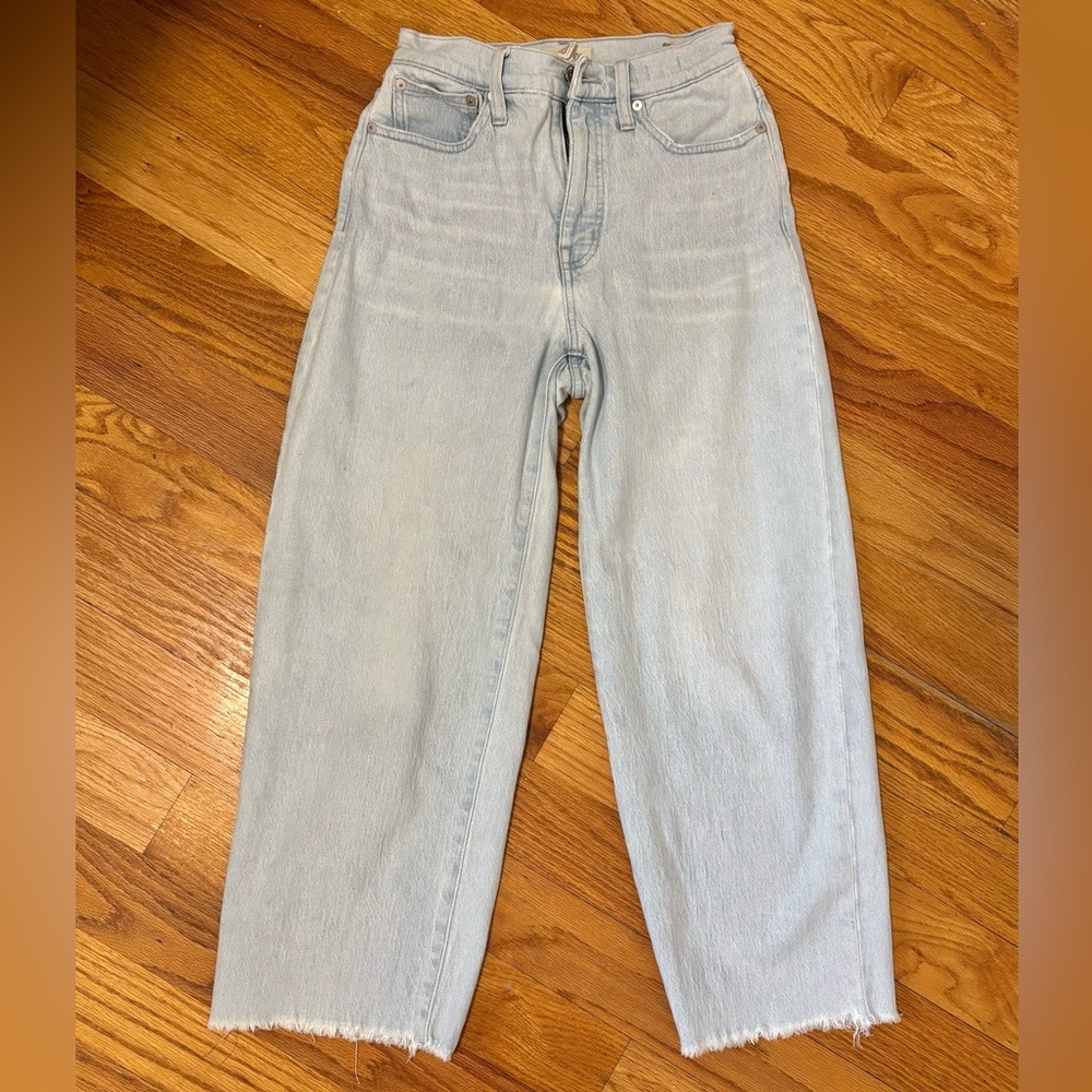 MADEWELL Light Blue Perfect Vintage Wide-Leg Crop Jeans